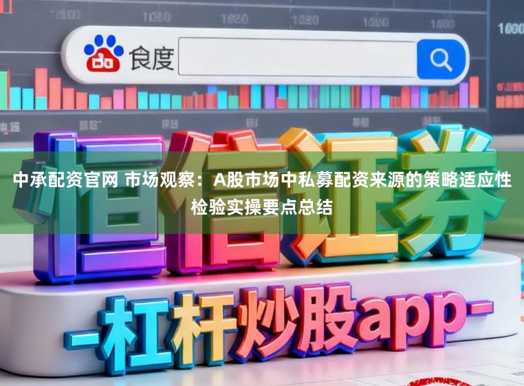 中承配资官网 市场观察：A股市场中私募配资来源的策略适应性检验实操要点总结