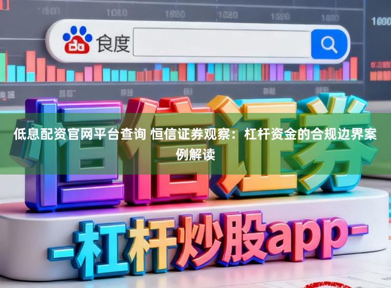 低息配资官网平台查询 恒信证券观察：杠杆资金的合规边界案例解读